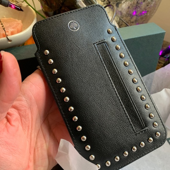 Authentic MULBERRY ENGLAND Calf leather/studs card/phone holder - Picture 6 of 13